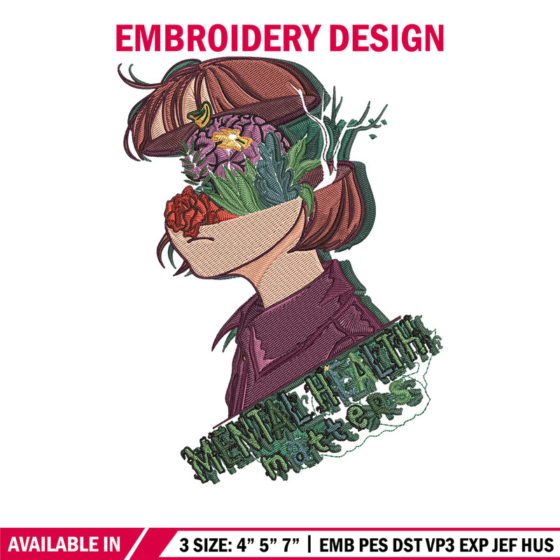Mental girl Embroidery Design, Mental health Embroidery, Embroidery File, Anime Embroidery, Anime shirt,Digital download.jpg