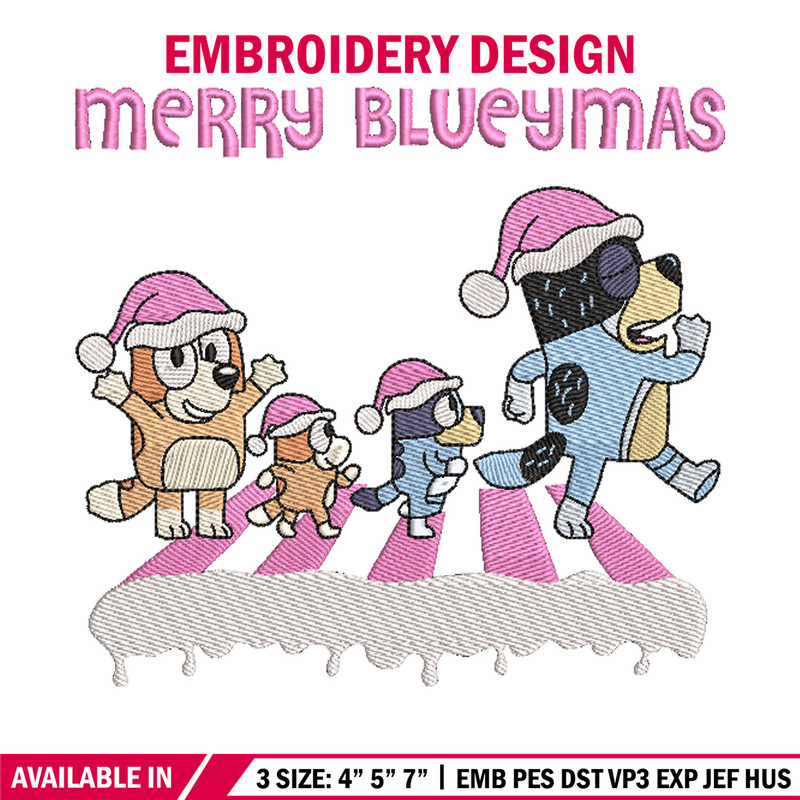Merry blueymas embroidery design, Bluey embroidery, Chrismas design, Embroidery file, Embroidery shirt, Digital download.jpg