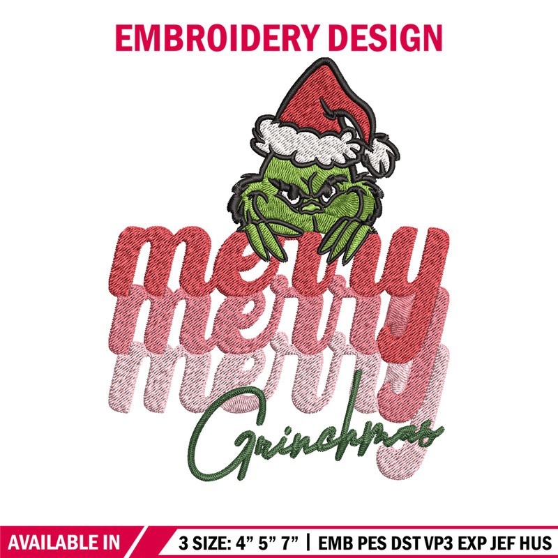 Merry Grinch logo Embroidery design, Grinch Christmas Embroidery, logo design, Embroidery File, Digital download..jpg