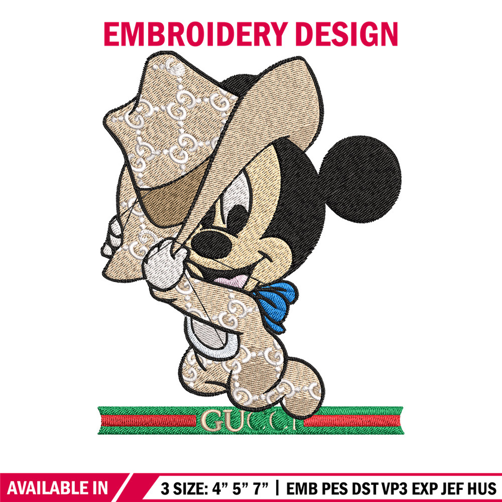 Mickey baby Embroidery Design, Gucci Embroidery, Embroidery File, Logo shirt, Sport Embroidery, Digital download.jpg