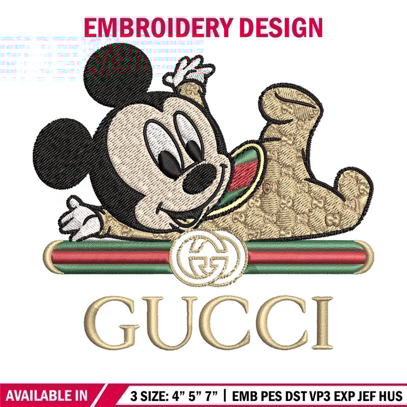Mickey baby gucci Embroidery Design,Gucci Embroidery, Embroidery File, Logo shirt, Sport Embroidery, Digital download.jpg
