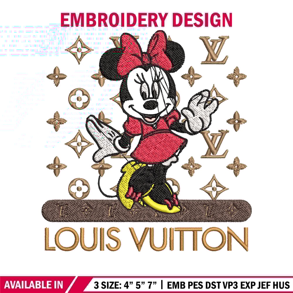 Minnie logo lv Embroidery Design, Lv Embroidery, Embroidery File, Brand Embroidery, Logo shirt, Digital download.jpg