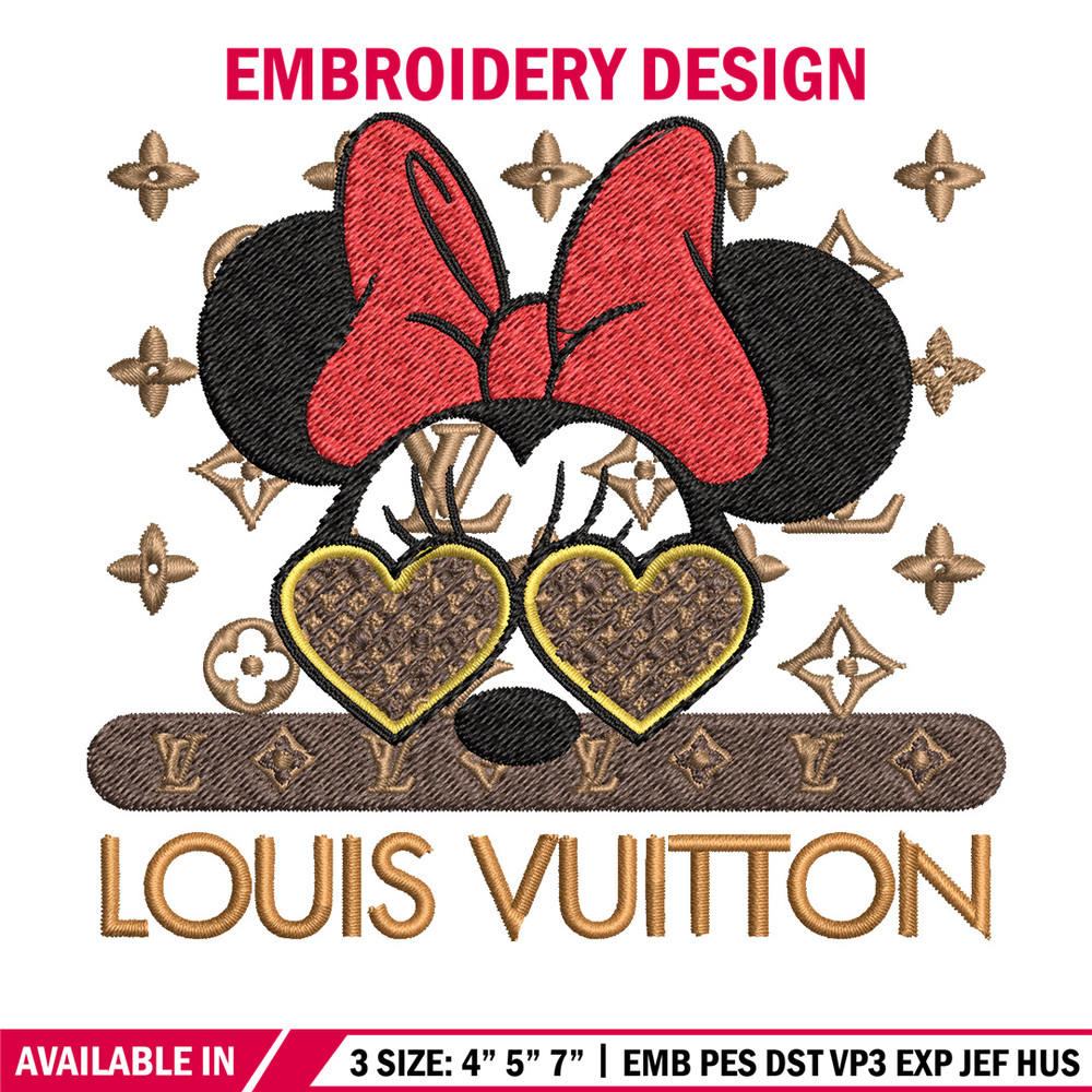 Minnie love lv Embroidery Design, Lv Embroidery, Embroidery File, Brand Embroidery, Logo shirt, Digital download.jpg