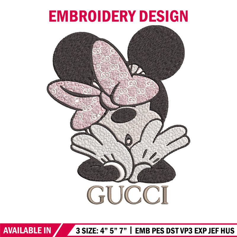 Minnie mouse Embroidery Design, Gucci Embroidery, Brand Embroidery, Logo shirt, Embroidery File, Digital download.jpg