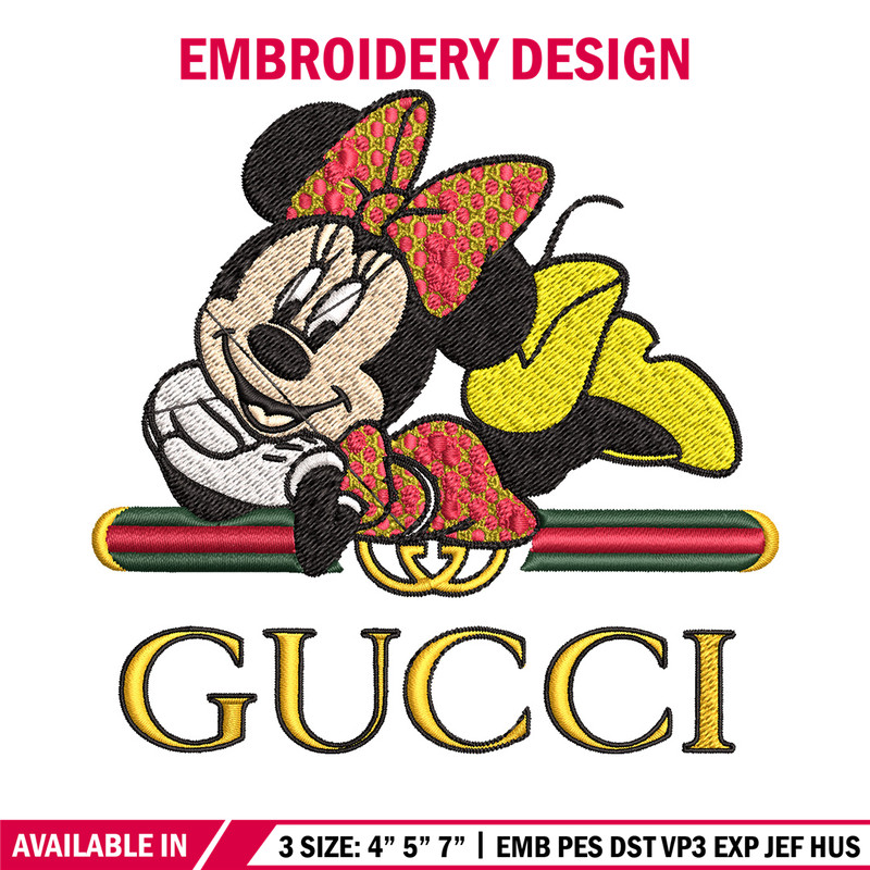 Minnie smile Embroidery Design, Gucci Embroidery, Brand Embroidery, Logo shirt, Embroidery File, Digital download.jpg