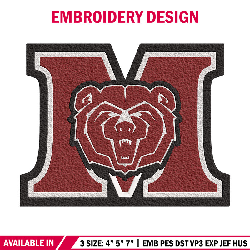 Missouri State logo embroidery design, MLB embroidery, Embroidery design, Logo sport embroidery, Sport embroidery.jpg