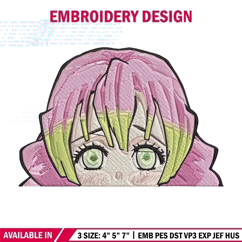 Mitsuri Peeker Embroidery Design, Demon slayer Embroidery, Embroidery File, Anime Embroidery, Digital download.jpg