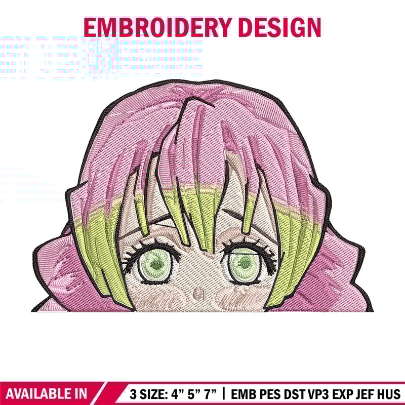 Mitsuri Peeker Embroidery Design, Demon slayer Embroidery, Embroidery File, Anime Embroidery, Digital download.jpg