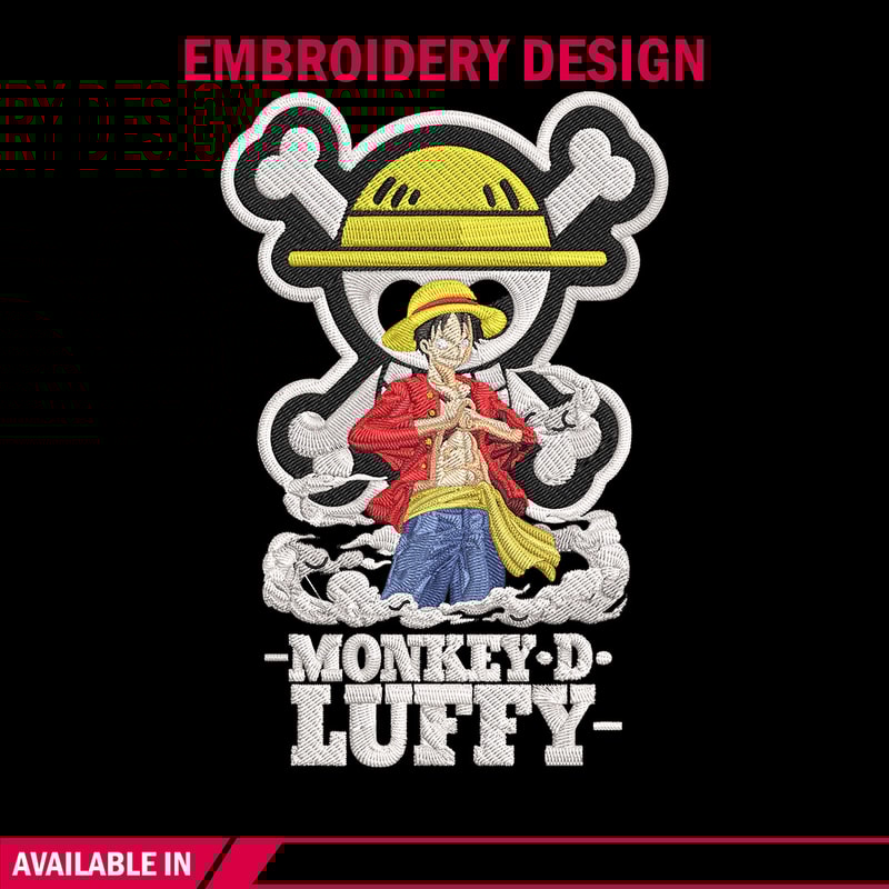 Monkey D Luffy Embroidery Design,One piece Embroidery, Embroidery File, Anime Embroidery, Anime shirt, Digital download.jpg