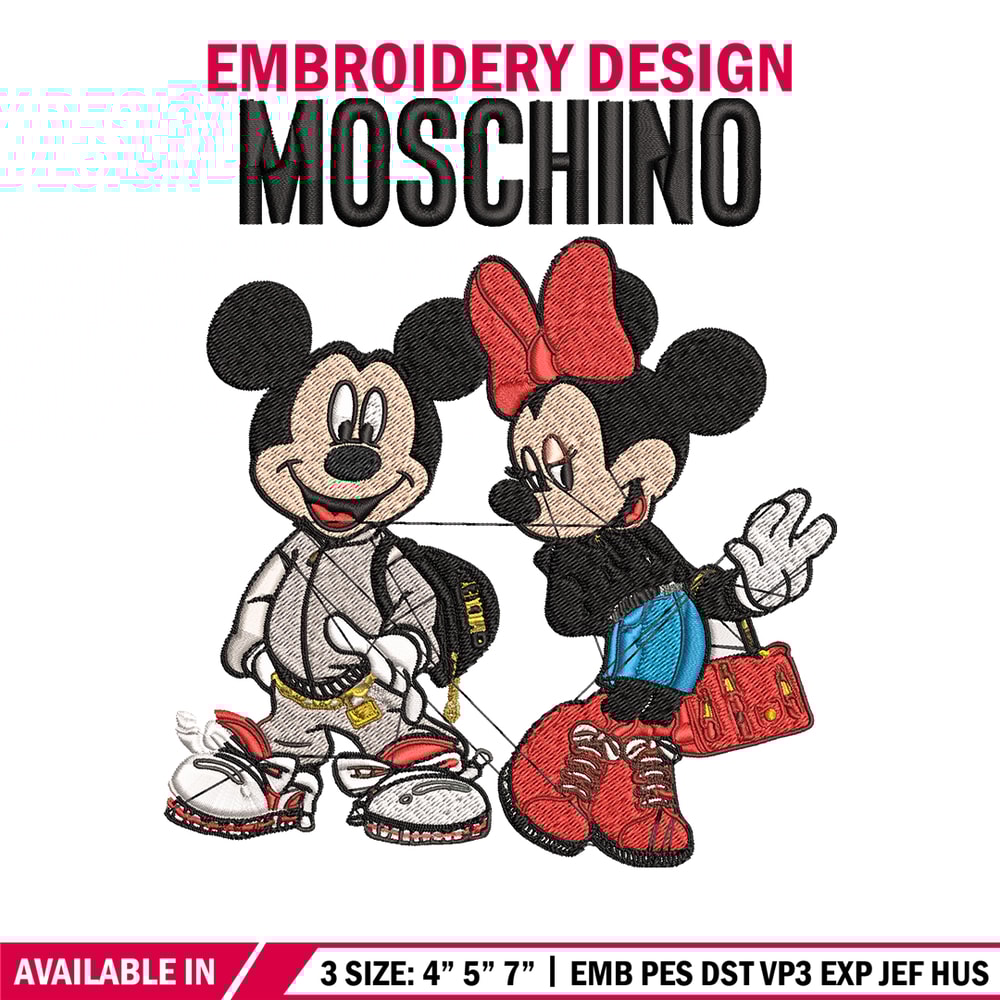 Moschino Mickey and Minnie mouse Embroidery design, Disney Embroidery, cartoon design, Embroidery File, Digital download.jpg