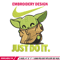 Nike Baby Yoda Embroidery design, Nike Baby Yoda cartoon Embroidery, Nike design, Embroidery file, Instant download..jpg