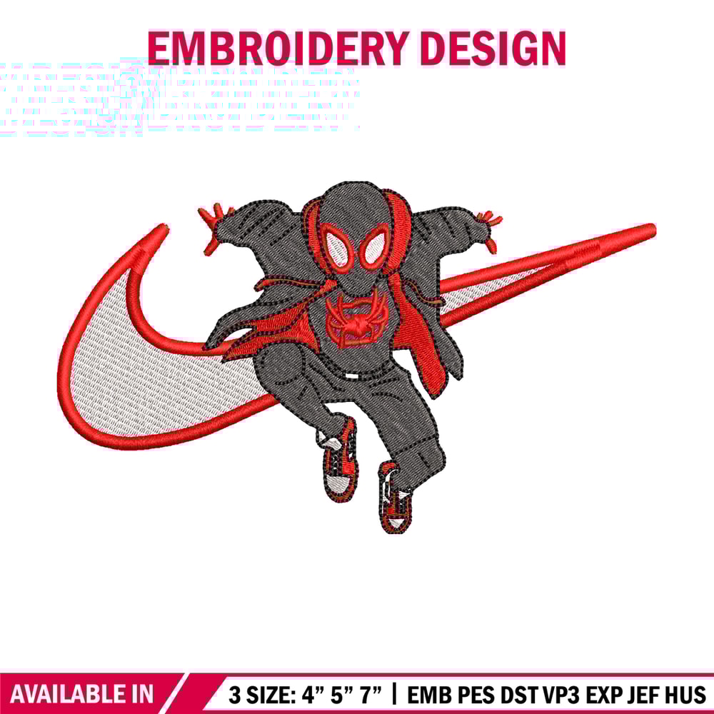 Nike Black Spiderman embroidery design, Black Spiderman embroidery, Nike design, movie design, Digital download.jpg