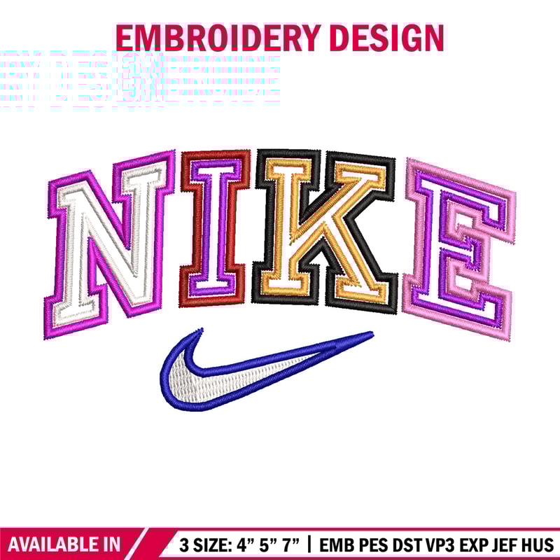Nike color embroidery design, Nike embroidery, Nike design, Embroidery shirt, Embroidery file,Digital download.jpg