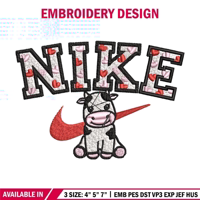 Nike cute cow Embroidery Design, Brand Embroidery, Nike Embroidery, Embroidery File, Logo shirt, Digital download.jpg