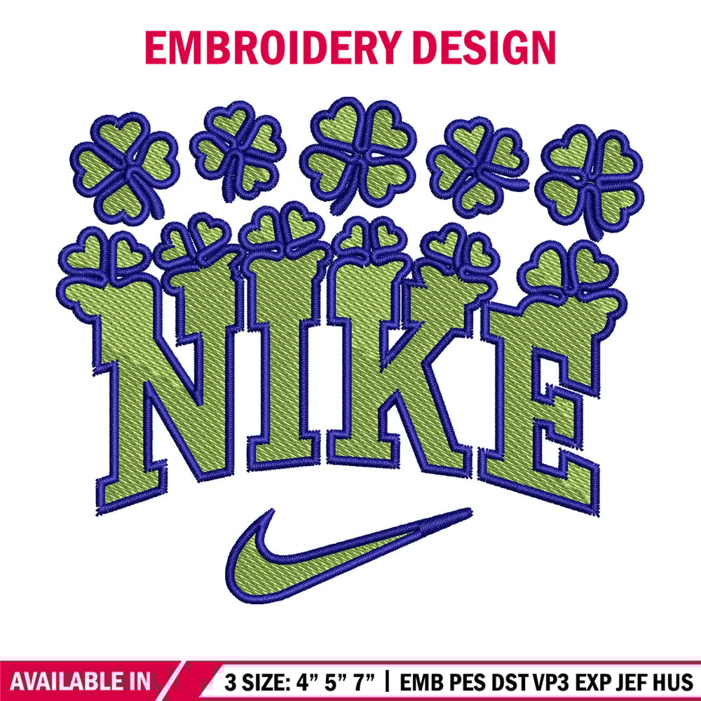 Nike flower green embroidery design, Flower embroidery, Nike design, Embroidery shirt, Embroidery file, Digital download.jpg