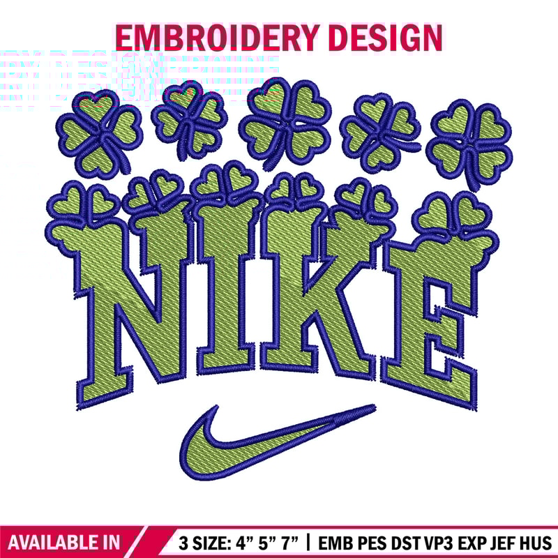 Nike flower green embroidery design, Flower embroidery, Nike design, Embroidery shirt, Embroidery file, Digital download.jpg