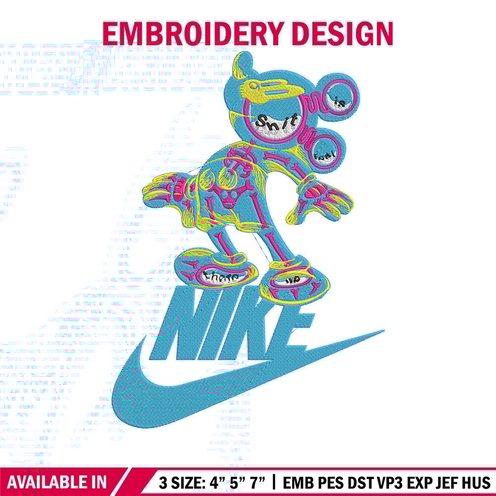 Nike mickey Embroidery Design, Mickey Embroidery, Embroidery File, Nike Embroidery, Anime shirt, Digital download.jpg