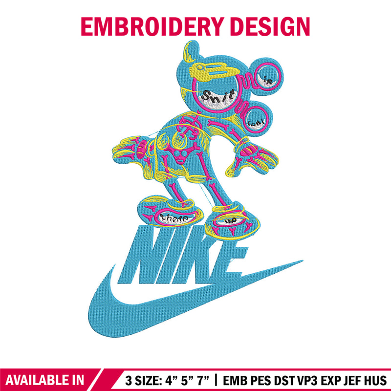 Nike mickey Embroidery Design, Mickey Embroidery, Embroidery File, Nike Embroidery, Anime shirt, Digital download.jpg