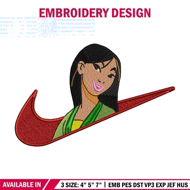 Nike Mulan embroidery design, Nike Mulan embroidery, Nike design, cartoon design, cartoon shirt, Digital download.jpg