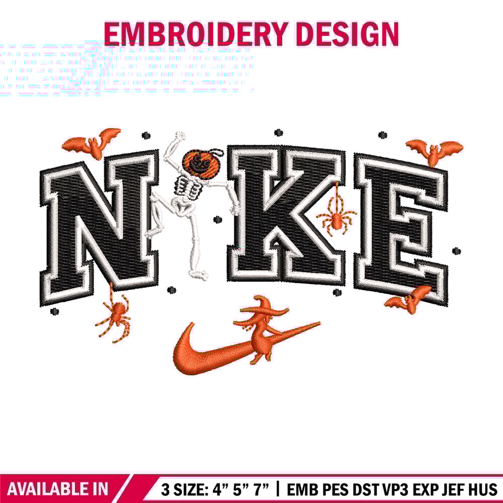 Nike pumpkin embroidery design, Halloween embroidery, Nike design, Embroidery file,Embroidery shirt, Digital download.jpg