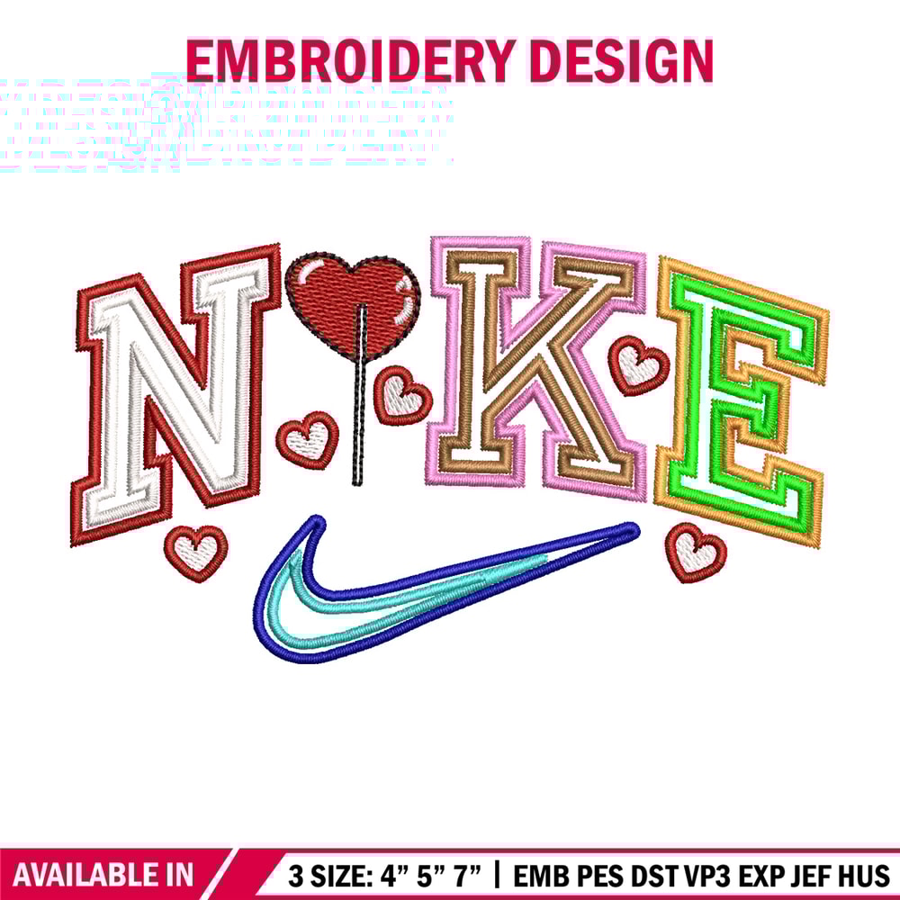 Nike red heart embroidery design, Logo embroidery, Nike design, Embroidery shirt, Embroidery file, Digital download.jpg