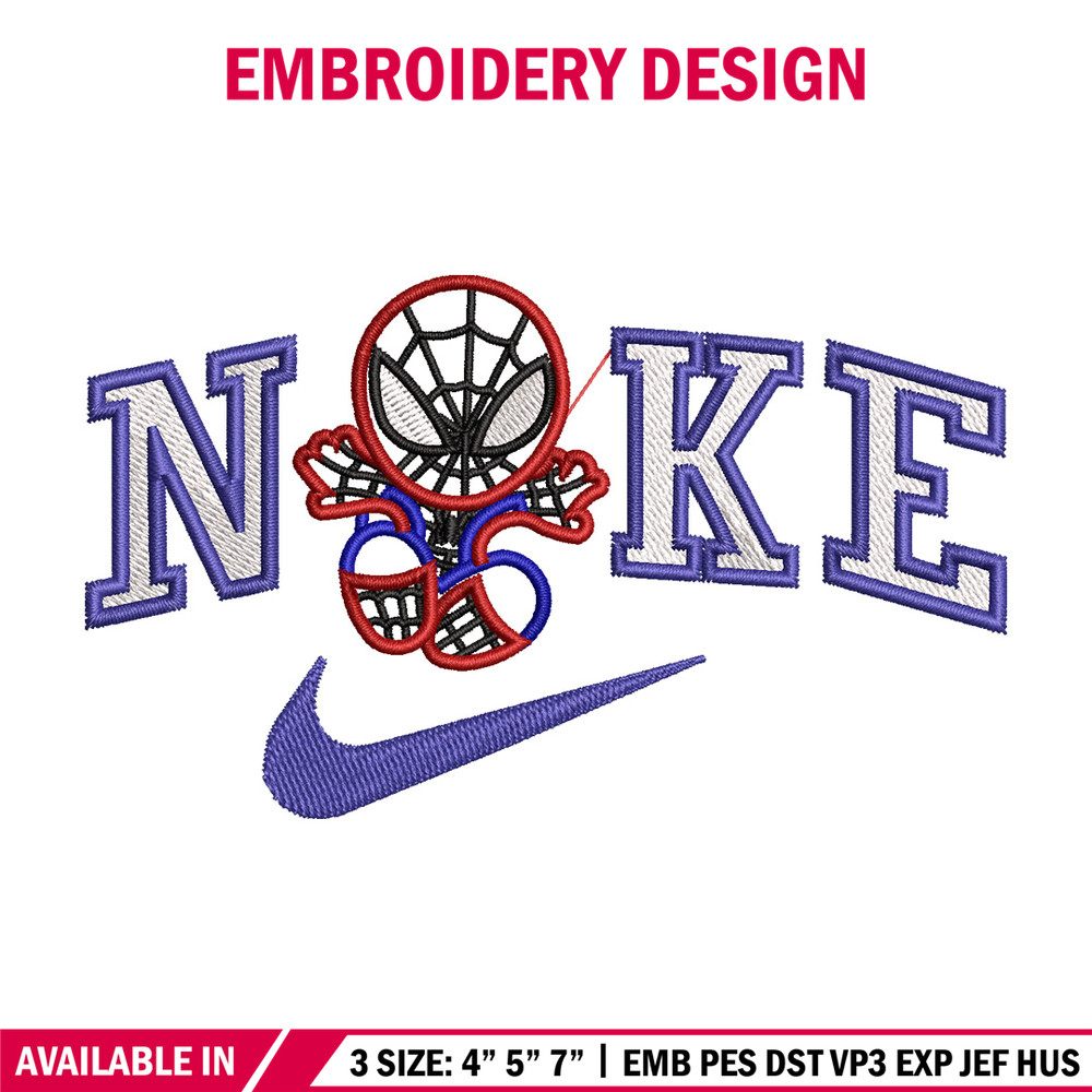 Nike spiderman embroidery design, Marvel embroidery, Nike design, Embroidery file,Embroidery shirt, Digital download.jpg