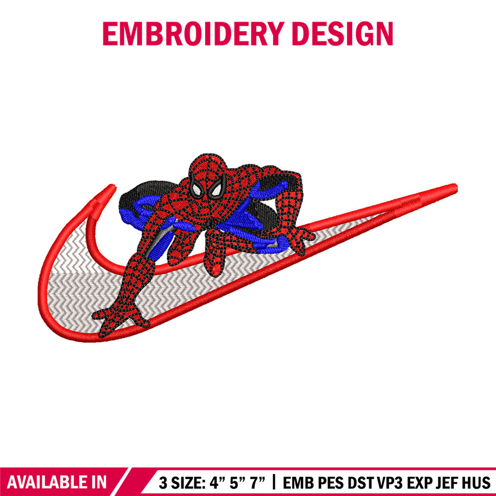 Nike Spiderman Logo embroidery design, Spiderman embroidery, Nike design, movie design, movie shirt, Digital download.jpg