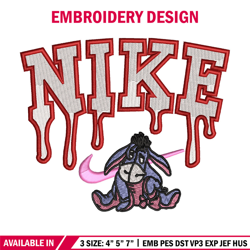 Nike x donkey embroidery design, Eeyore embroidery, Nike design, Embroidery shirt, Embroidery file, Digital download.jpg