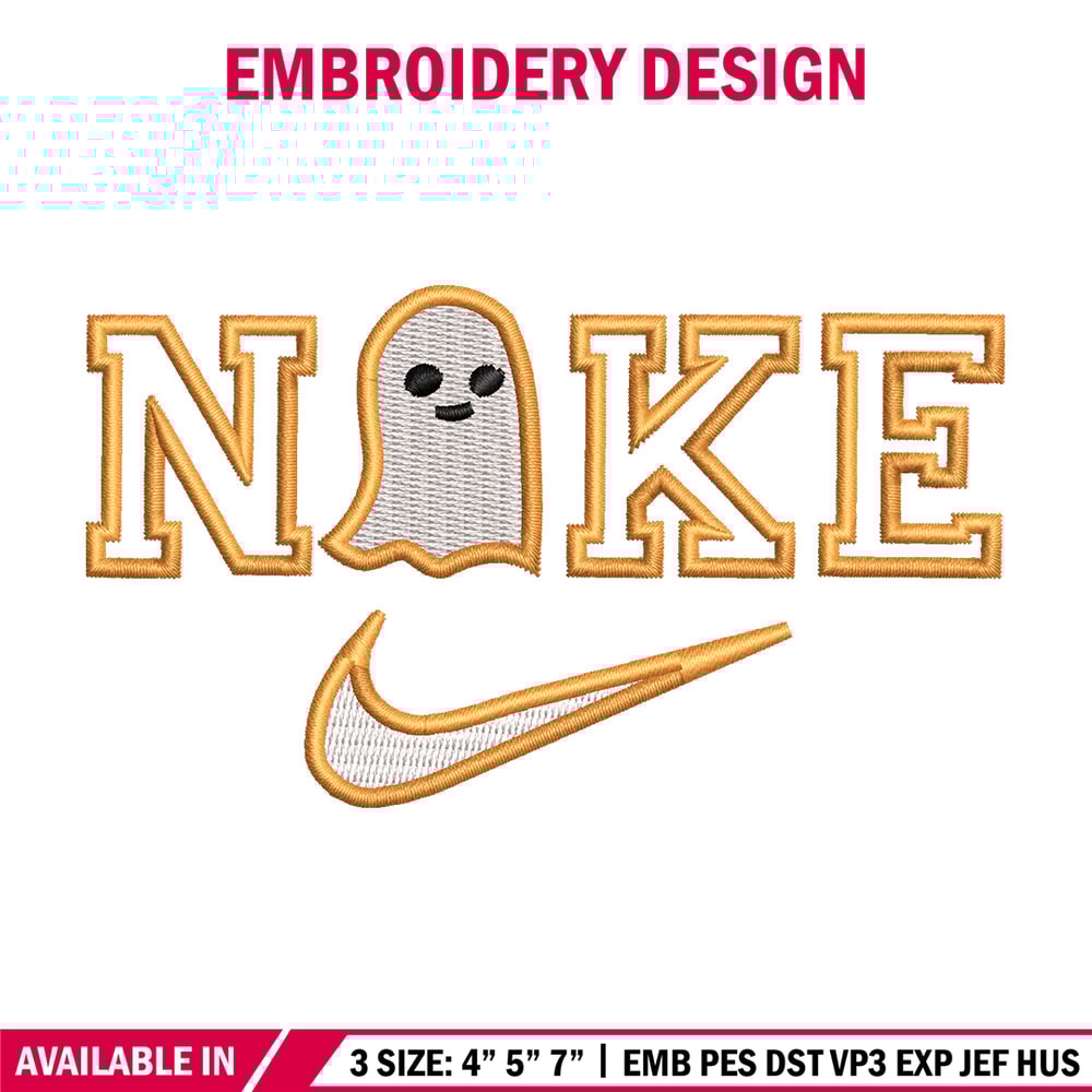 Nike x ghost horror embroidery design, Ghost embroidery, Nike design, Embroidery shirt, Embroidery file,Digital download.jpg