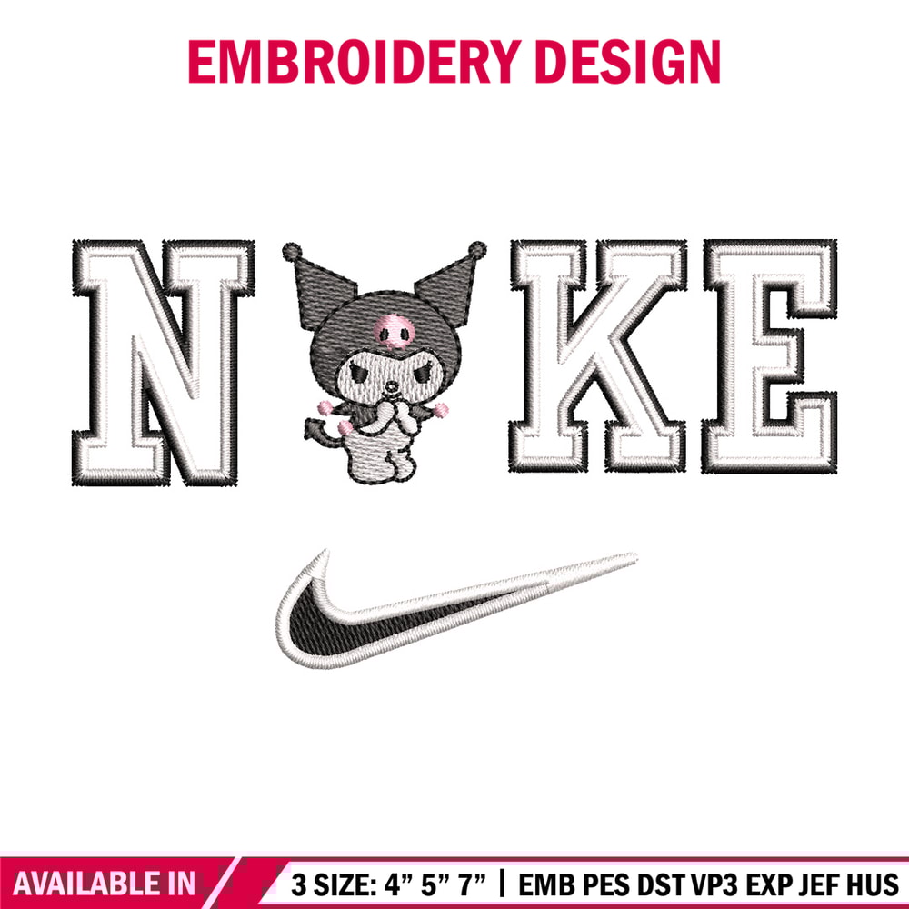Nike x kuromi embroidery design, Kuromi embroidery, Nike design, Embroidery shirt, Embroidery file,Digital download.jpg