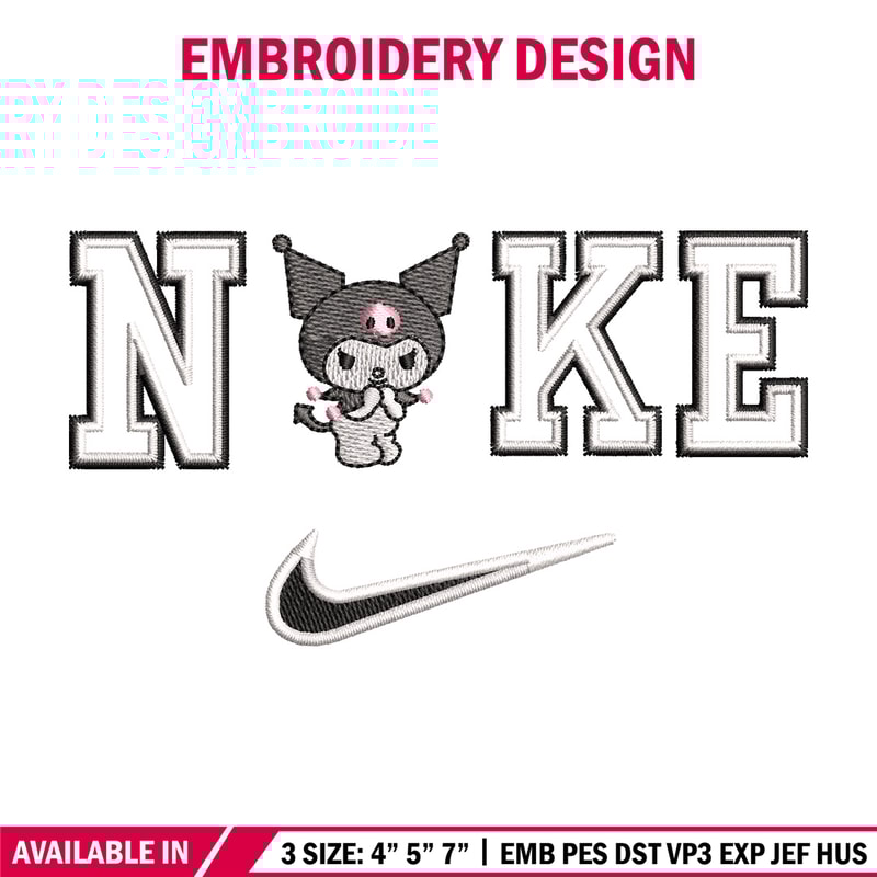 Nike x kuromi embroidery design, Kuromi embroidery, Nike design, Embroidery shirt, Embroidery file,Digital download.jpg