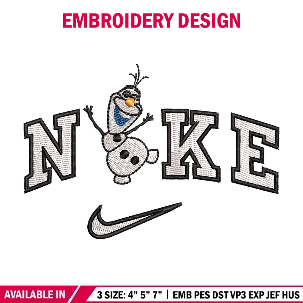 Nike x olaf embroidery design, Disney embroidery, Nike design, Embroidery shirt, Embroidery file, Digital download.jpg
