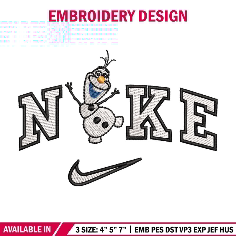 Nike x olaf embroidery design, Disney embroidery, Nike design, Embroidery shirt, Embroidery file, Digital download.jpg