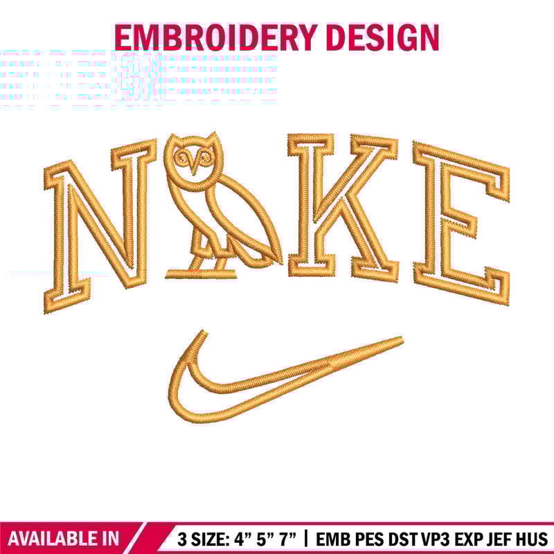 Nike x owl embroidery design, Owl embroidery, Nike design, Embroidery file, Embroidery shirt, Digital download.jpg