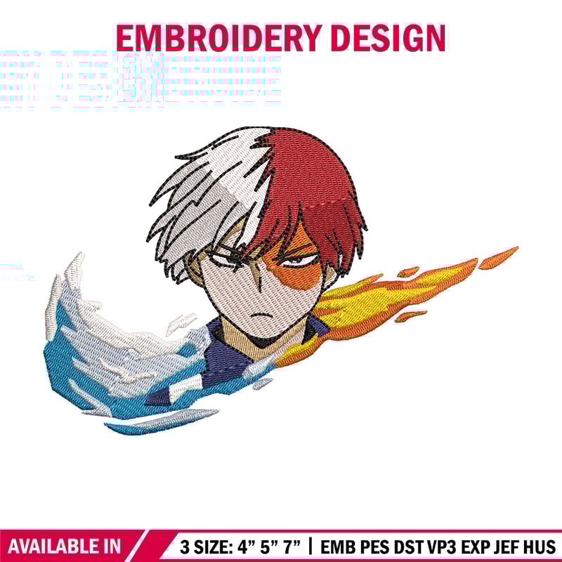 Nike x Todoroki embroidery design, My hero academia embroidery, Nike design, anime design, anime shirt, Digital download.jpg