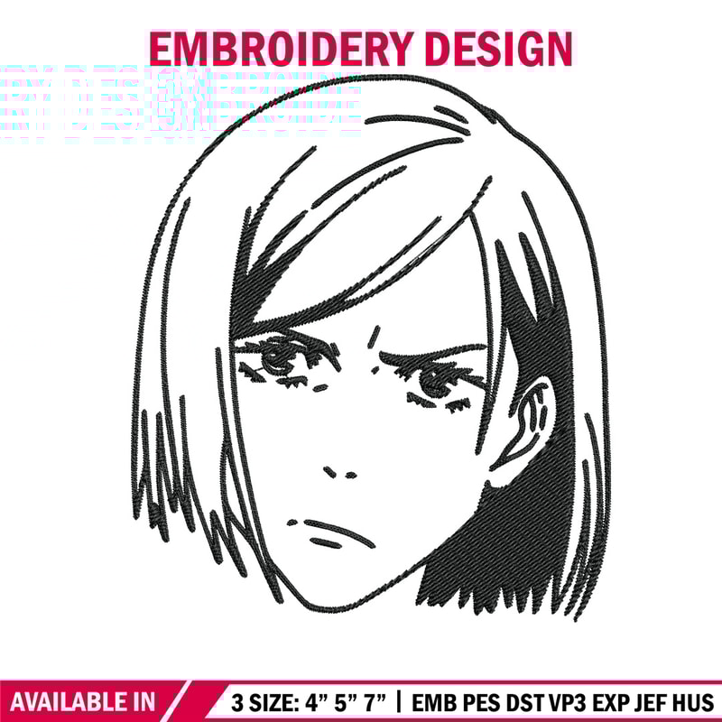 Nobara face Embroidery Design, Jujutsu Embroidery, Embroidery File, Anime Embroidery, Anime shirt, Digital download.jpg