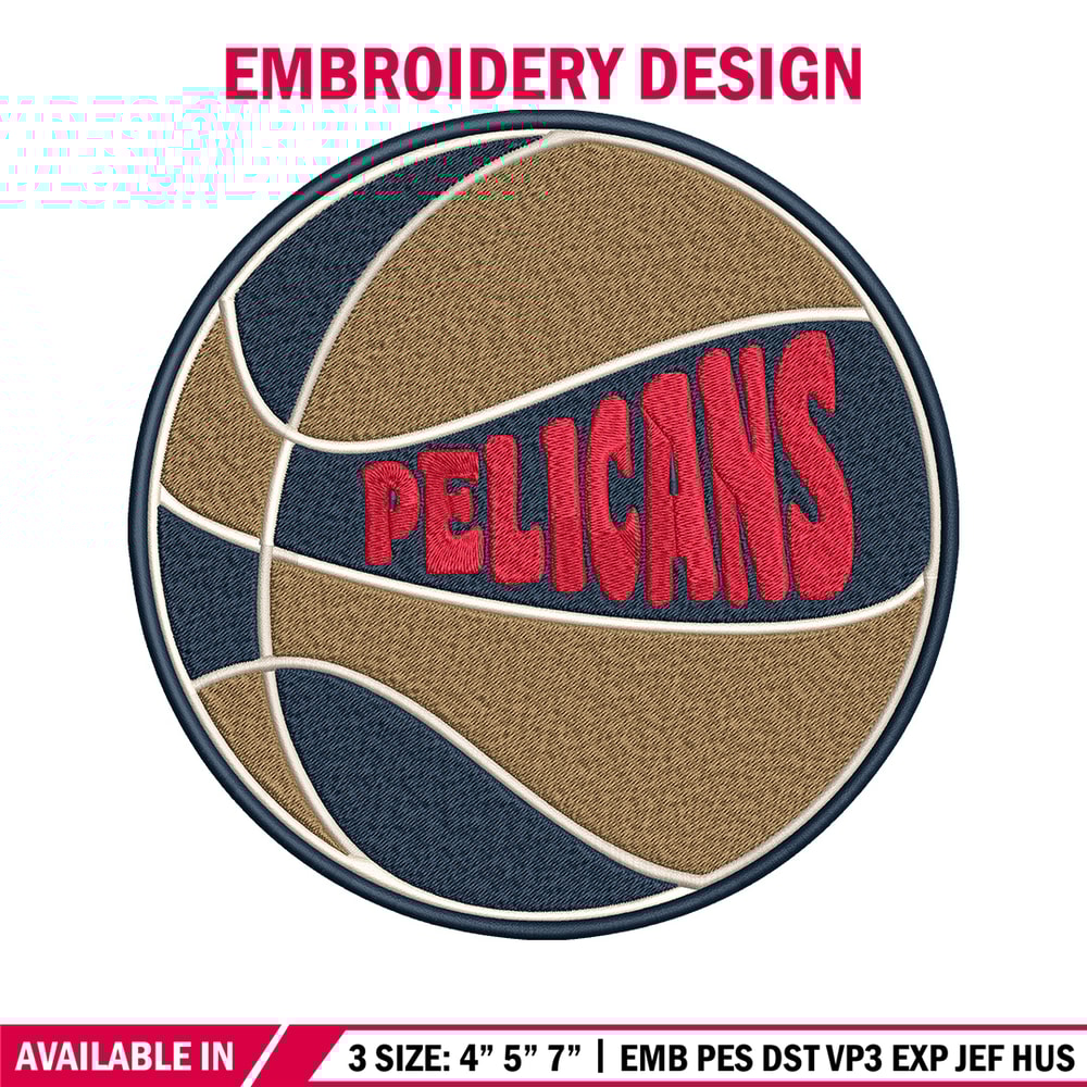 Orleans Pelicans logo embroidery design,NBA embroidery,Sport embroidery,Embroidery design, Logo sport embroidery.jpg