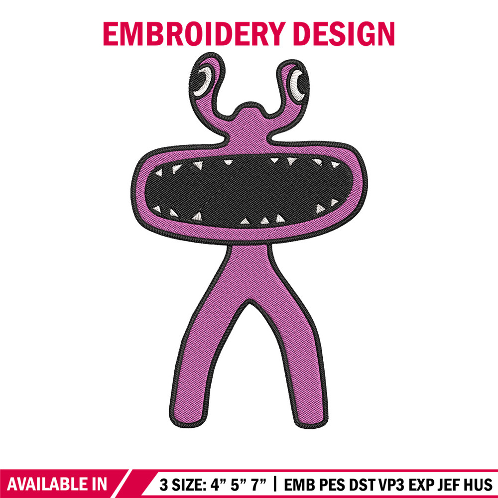 Pink Rainbow Embroidery Design, Rainbow Friends Embroidery, Embroidery File, Anime Embroidery, Digital download.jpg