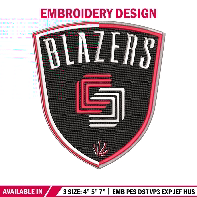 Portland Trail Blazers no 1 embroidery design,NBA embroidery,Sport embroidery,Embroidery design, Logo sport embroidery.jpg