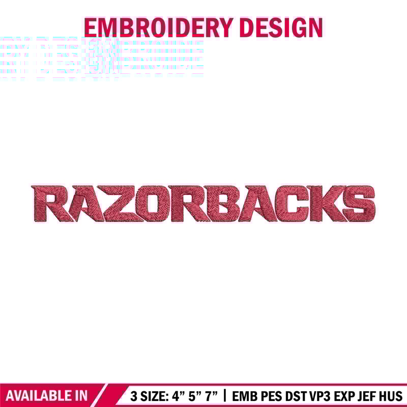 Razorbacks Logo embroidery design, Logo embroidery, Sport embroidery, logo sport embroidery, Embroidery design.jpg