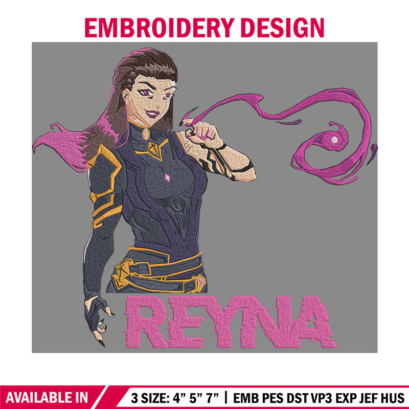 Reyna poster Embroidery Design, Valorant Embroidery, Embroidery File, Anime Embroidery, Anime shirt, Digital download.jpg