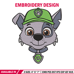 rocky dog embroidery design, paw patrol embroidery, embroidery file, anime embroidery, anime shirt, digital download.