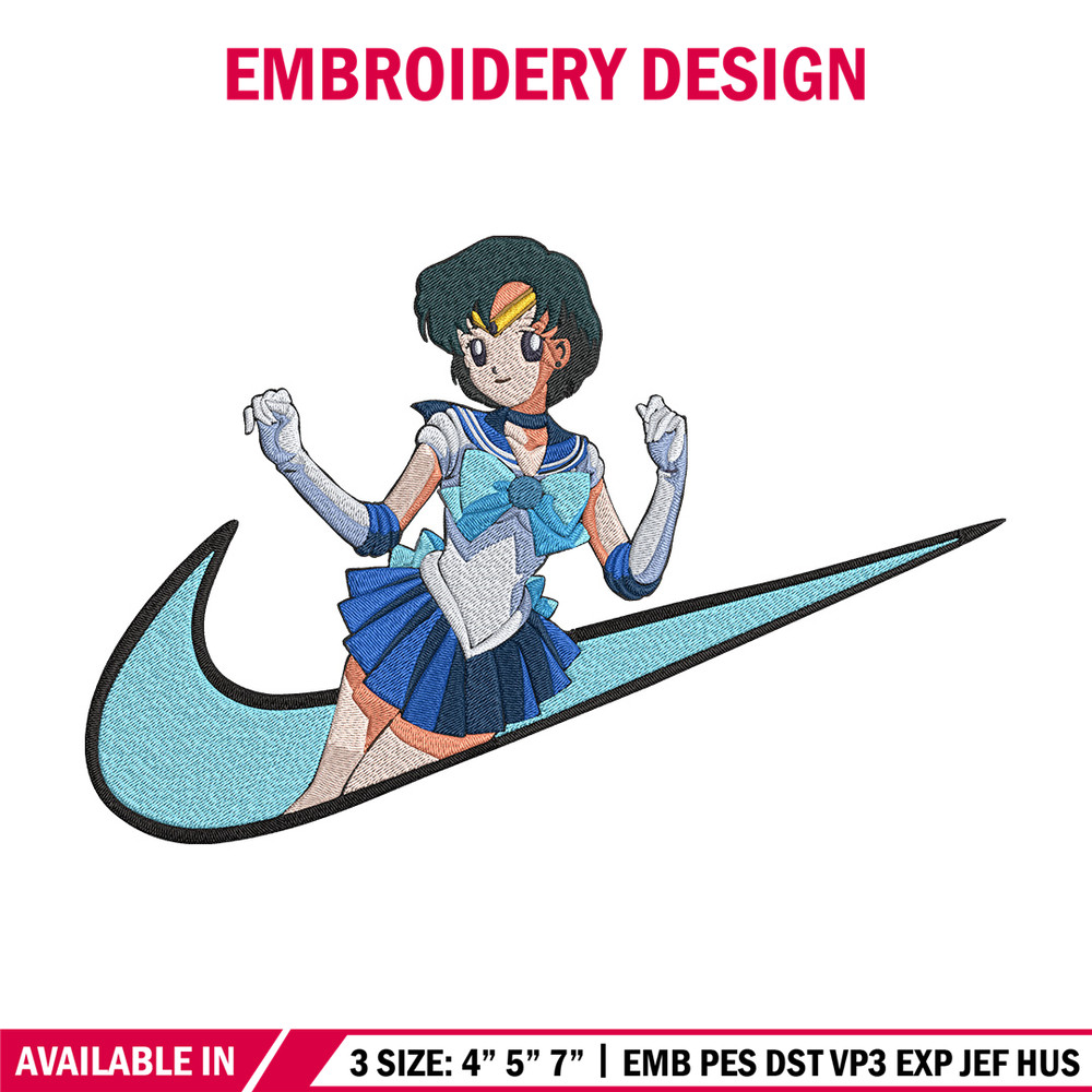 Sailor Mercury Embroidery Design, Sailor moon Embroidery, Embroidery File, Nike Embroidery, Anime shirt,Digital download.jpg