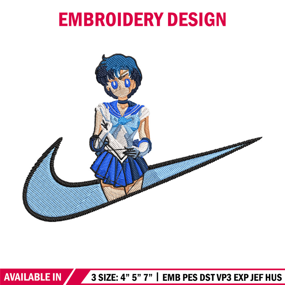 Sailor Mercury Embroidery Design, Sailor Moon Embroidery, Embroidery File,Nike Embroidery, Anime shirt, Digital download.jpg