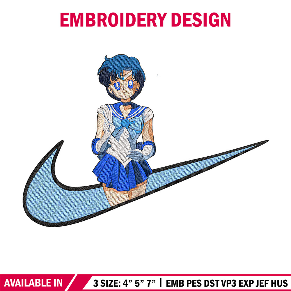 Sailor Mercury Embroidery Design,Sailor moon Embroidery, Embroidery File, Nike Embroidery, Anime shirt, Digital download.jpg