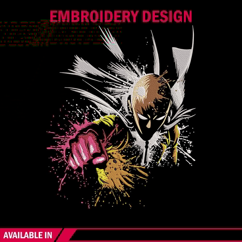 Saitama punch Embroidery Design, One punch man Embroidery,Embroidery File, Anime Embroidery,Anime shirt,Digital download.jpg