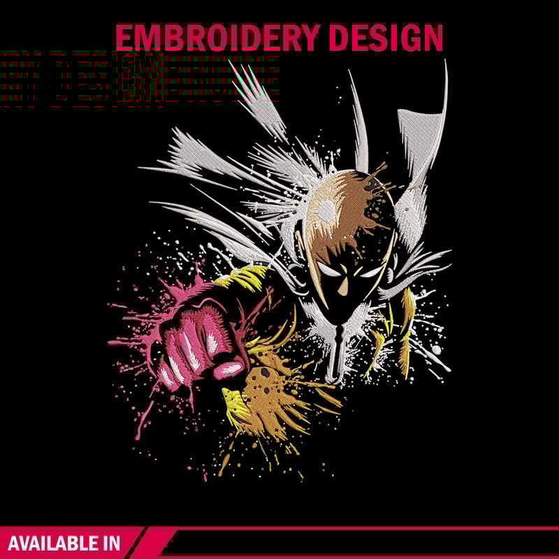 Saitama punch Embroidery Design, One punch man Embroidery,Embroidery File, Anime Embroidery,Anime shirt,Digital download.jpg