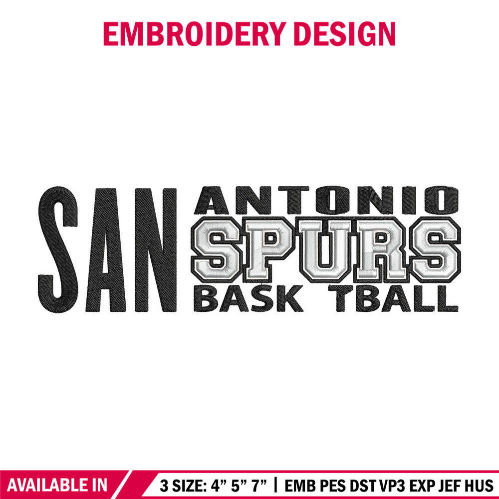 San Antonio Spurs logo embroidery design, NBA embroidery, Embroidery design,Logo sport embroidery, Sport embroidery.jpg