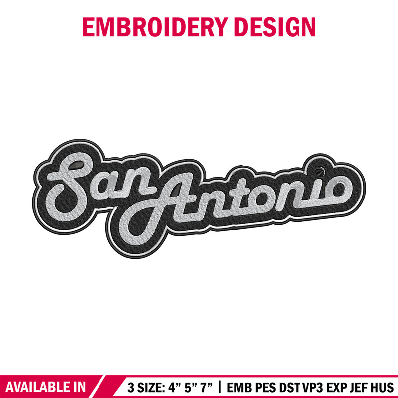 San Antonio Spurs logo embroidery design, NBA embroidery, Embroidery design,Logo sport embroidery,Sport embroidery..jpg