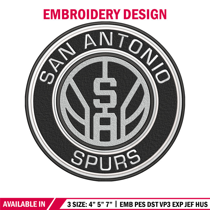 San Antonio Spurs logo embroidery design, NBA embroidery,Embroidery design, Logo sport embroidery, Sport embroidery..jpg
